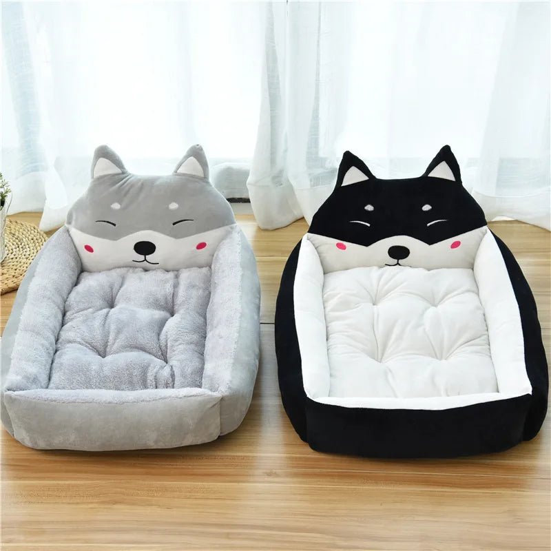 Winter Warm Pet Bed Sofa Washable Cartoon Pet Beds for Small Dogs & Cats