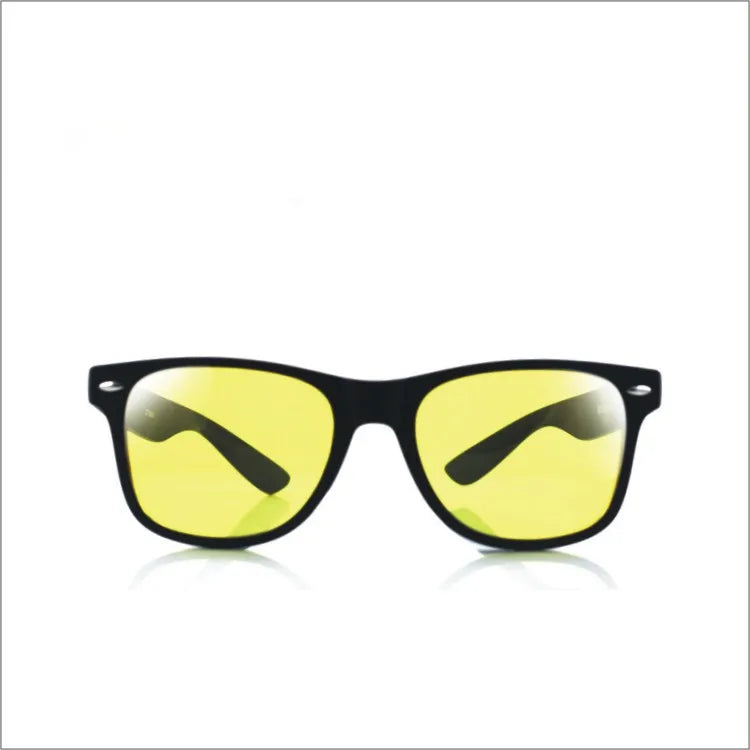 Unisex Square Yellow Lenses Night-Vision Glasses Driving Glasses Men Women Windproof