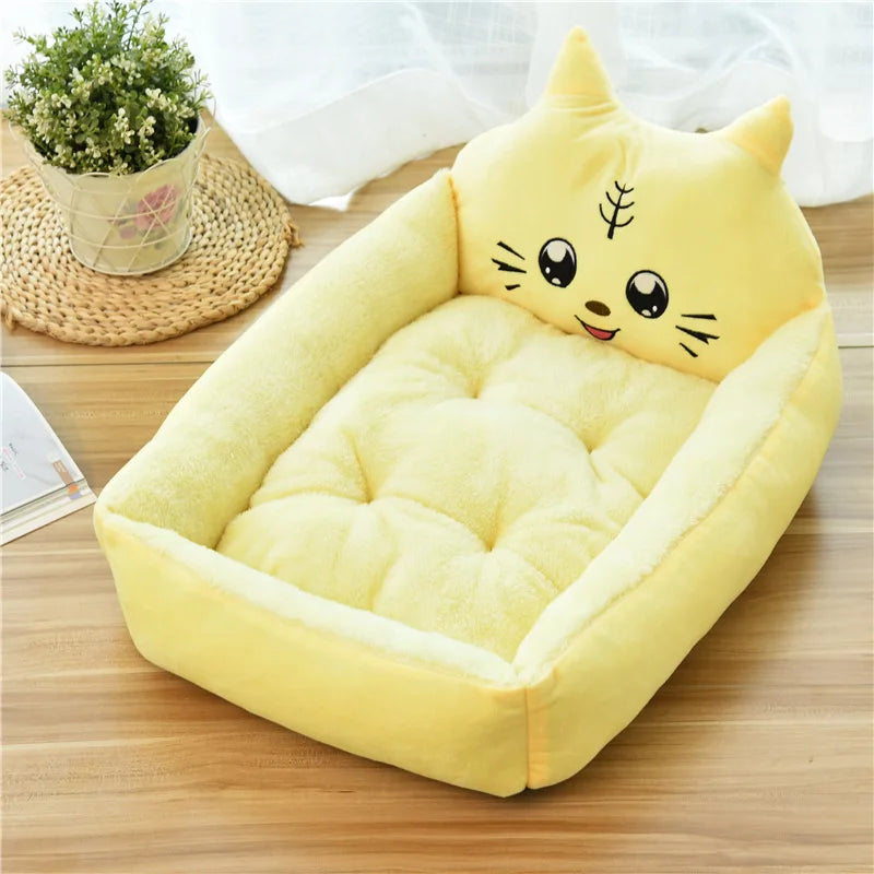 Winter Warm Pet Bed Sofa Washable Cartoon Pet Beds for Small Dogs & Cats
