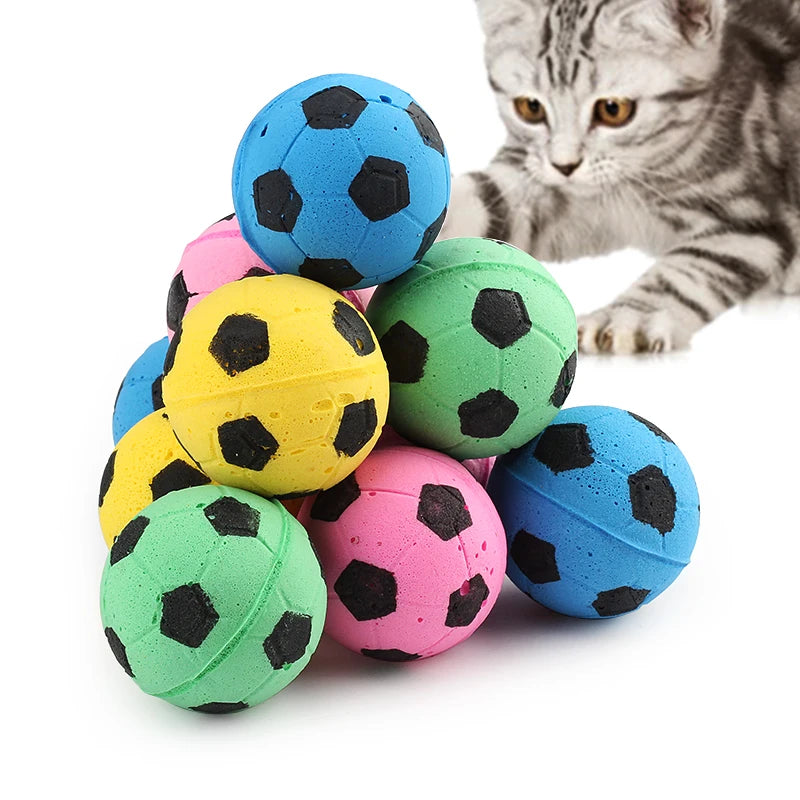 10pcs Colorful Ball Cat Toy, Foam,Footaball