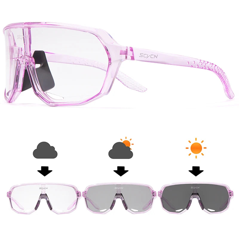 Photochromic Sports Sunglasses Cycling Glasses for Men & Women UV400