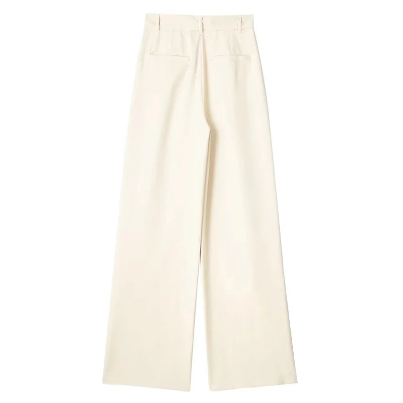 Women's Formal Pants Office Wear Women Striped Grey Black Pants Woman High Waist Baggy Suit Pants Casual