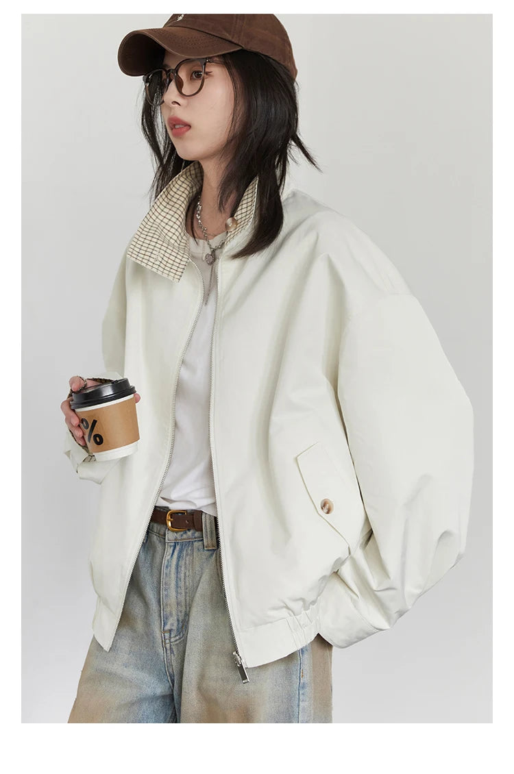 CHIC VEN Women Jackets Casual Reversible Stand Up Collar Workwear Female Coat Spring Autumn 2026 Woman Ourterwear