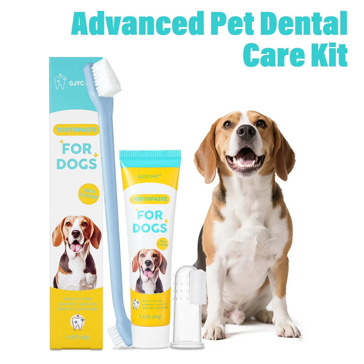 Dental Care Kit Milk Toothpaste Toothbrush Deep Clean Freshens Breath Reduces Plaque Tartar Oral Care For All Breeds