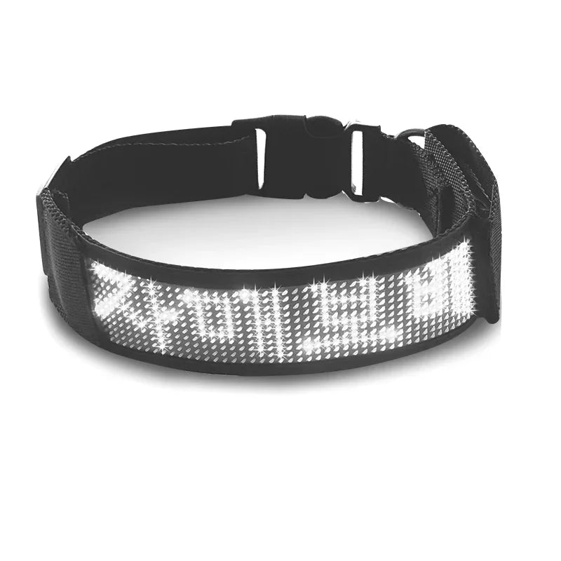 LED Light UP Dog Collar Bluetooth APP Programmable
