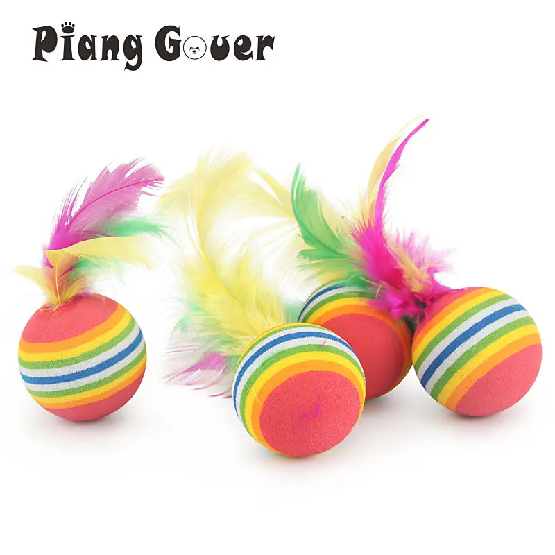 10PCS Rainbow Color Feather Ball