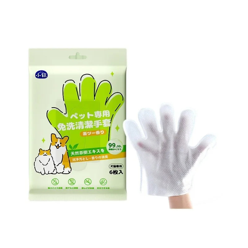 Pet wipes leave-in cleaning gloves