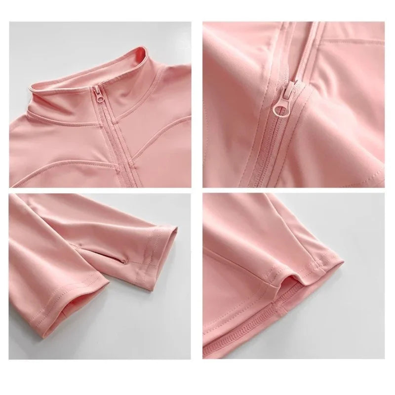 Quick Drying Sports Coat Women's Tight Top Yoga Jacket Long Sleeve Zipper Jacket Running Fitness Women's Jacket