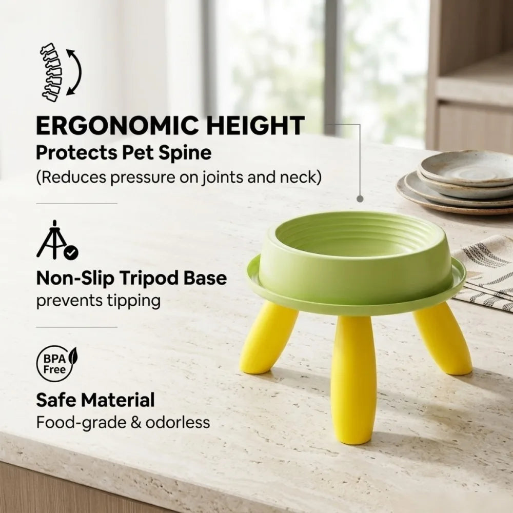 Raised Pet Feeder – Anti-Slip Ergonomic Bowl with Weighted Base & Spill-Proof Design