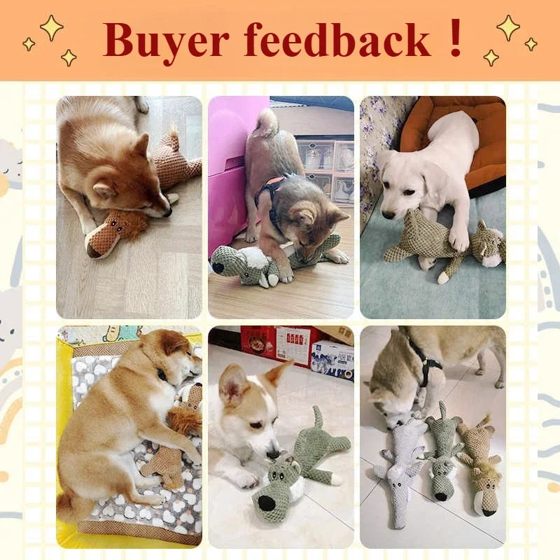 Pet Toys for Large Dogs, Cute Plush Squeak Stuffed Toys Fleece Durable Chewing