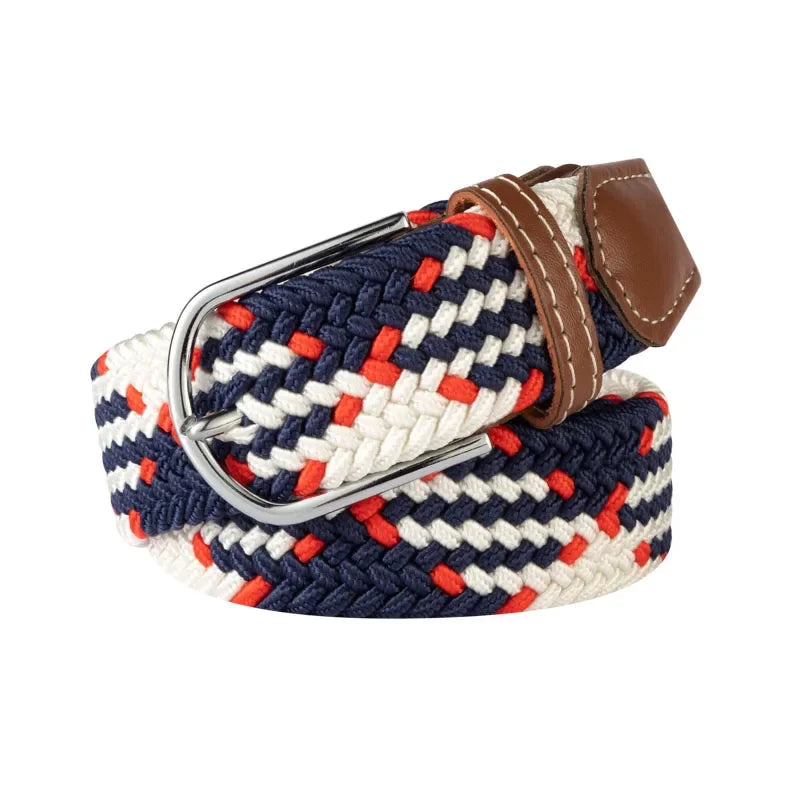 UNISEX Casual Knitted Pin Buckle Women Belt Woven Canvas Elastic Expandable Braided Stretch Jeans Belts