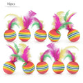 10PCS Rainbow Color Feather Ball