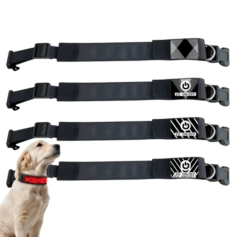 LED Light UP Dog Collar Bluetooth APP Programmable