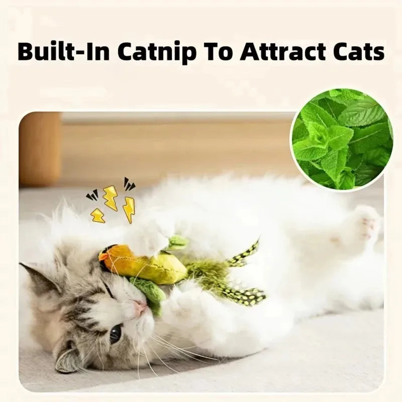 Emulates the Bird Sound to Amuse the Cat Elastic Rope to Relieve Boredom and Resist Scratching and Biting