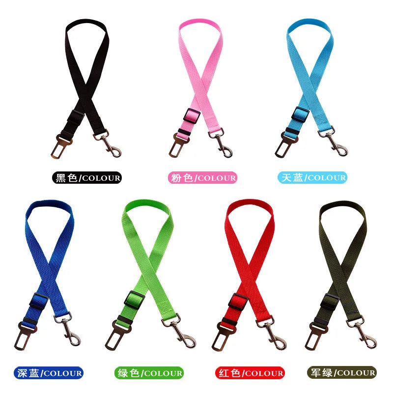 Adjustable Car Seat Belt/Harness Lead Clip Safety Lever Traction Dog Collars