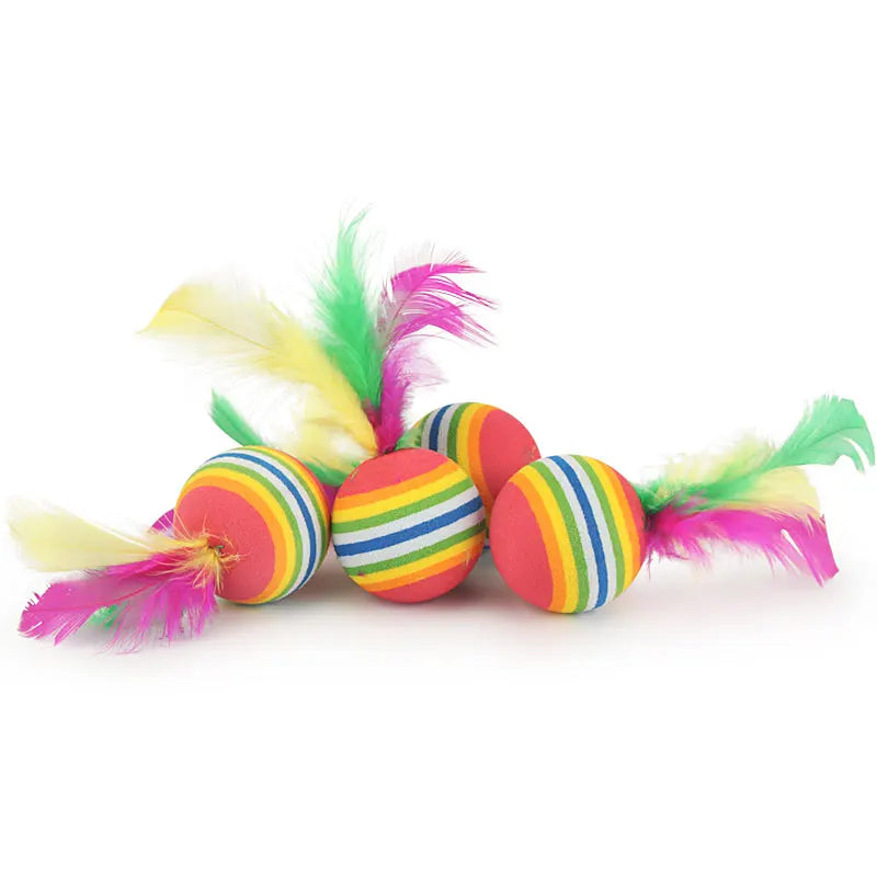 10PCS Rainbow Color Feather Ball