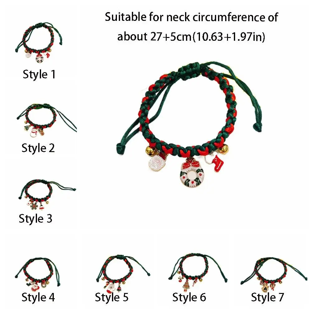 Creative Christmas Pet Collar Adjustable Exquisite Pet Necklace Cute Fashion