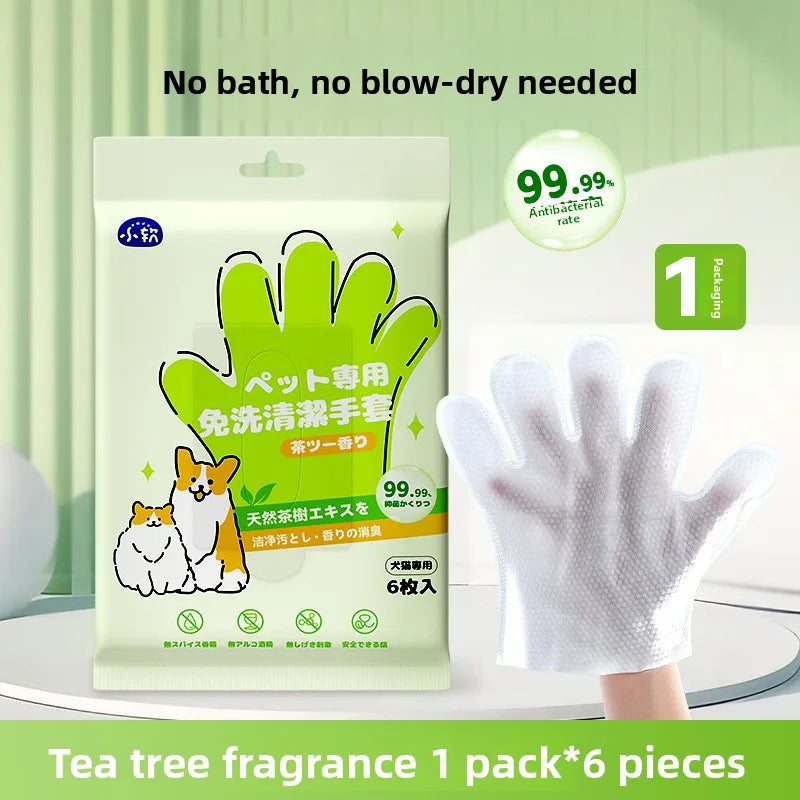 Pet wipes leave-in cleaning gloves