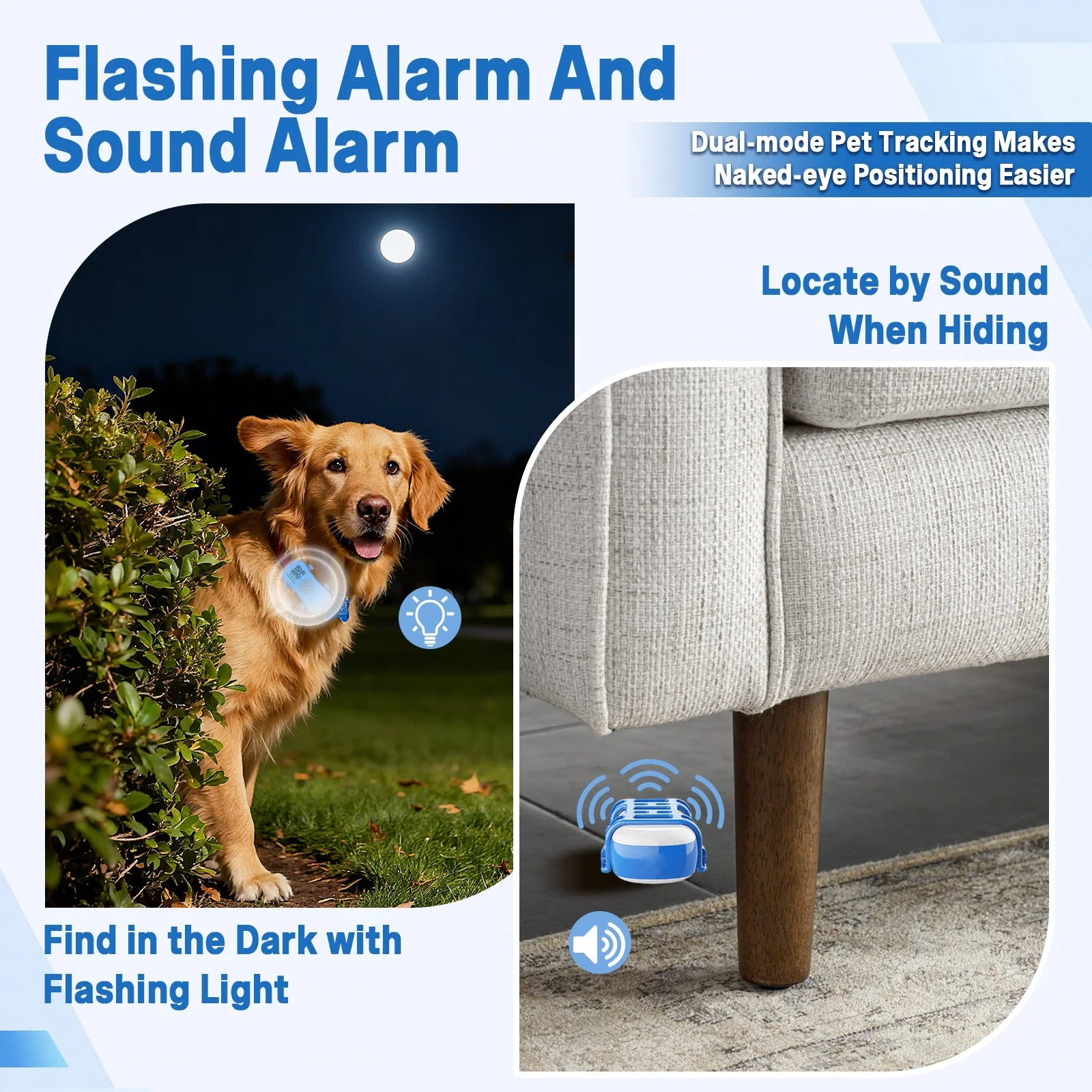 GPS Tracker- IP67 Waterproof Real-Time Location Collar with Geofence Alert Locator
