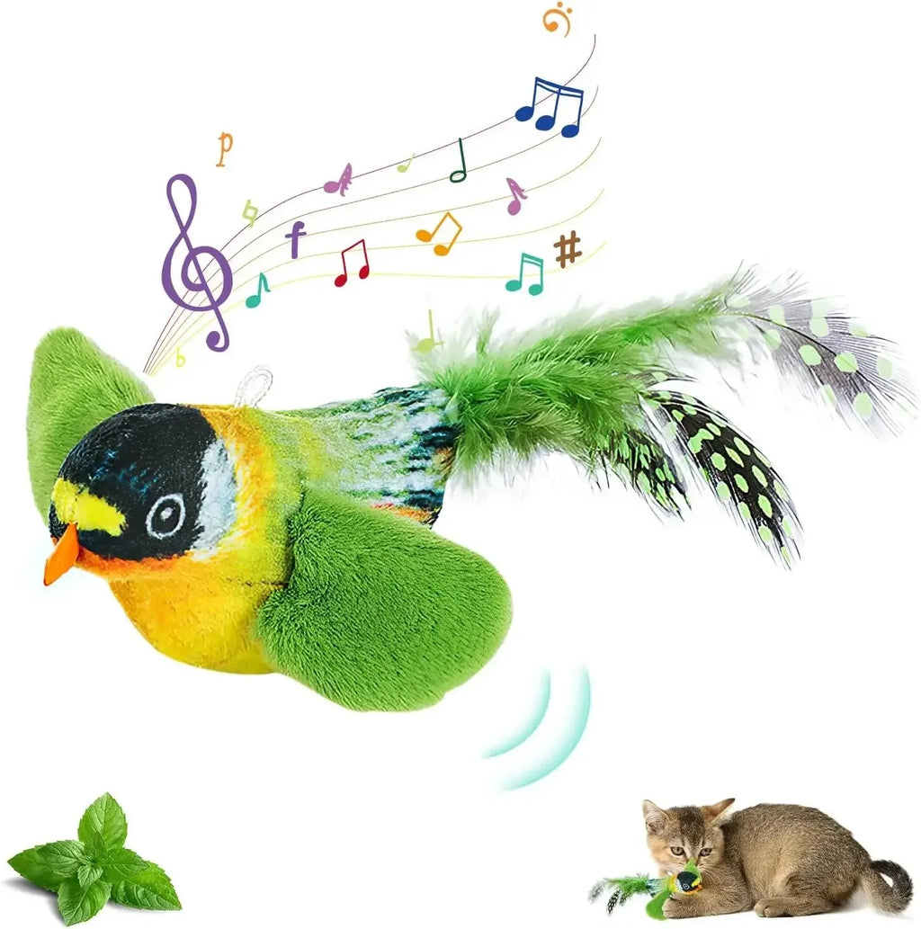 Emulates the Bird Sound to Amuse the Cat Elastic Rope to Relieve Boredom and Resist Scratching and Biting
