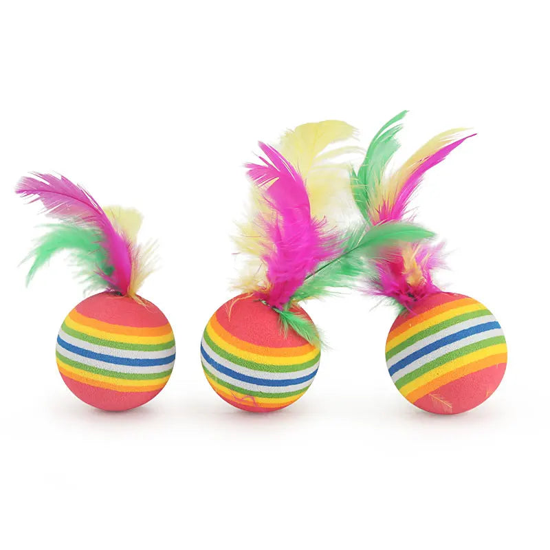 10PCS Rainbow Color Feather Ball