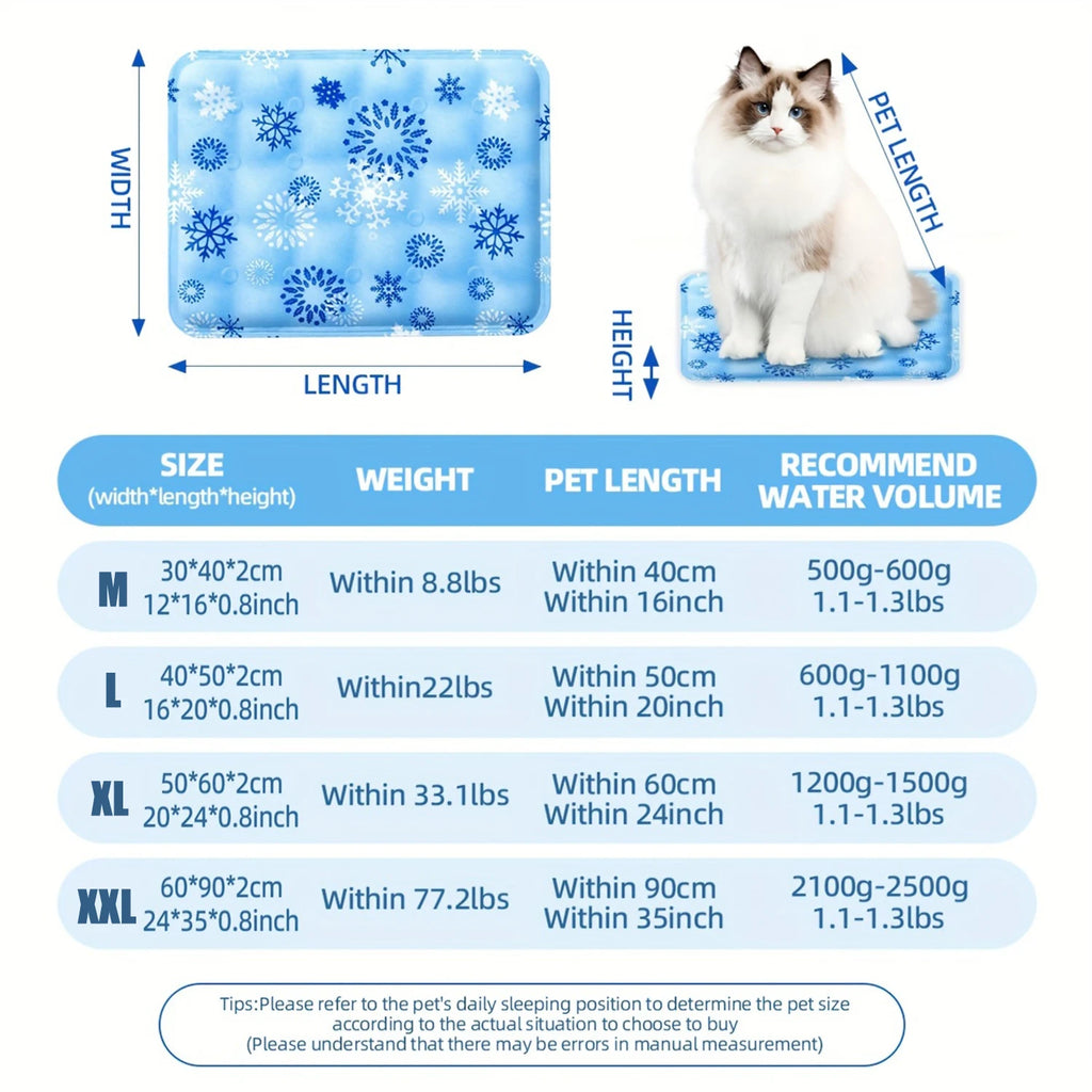 Cooling Mat Gel Self-Cooling Pad for Small Middle Size Cats and Dogs Waterproof Wear Resistant
