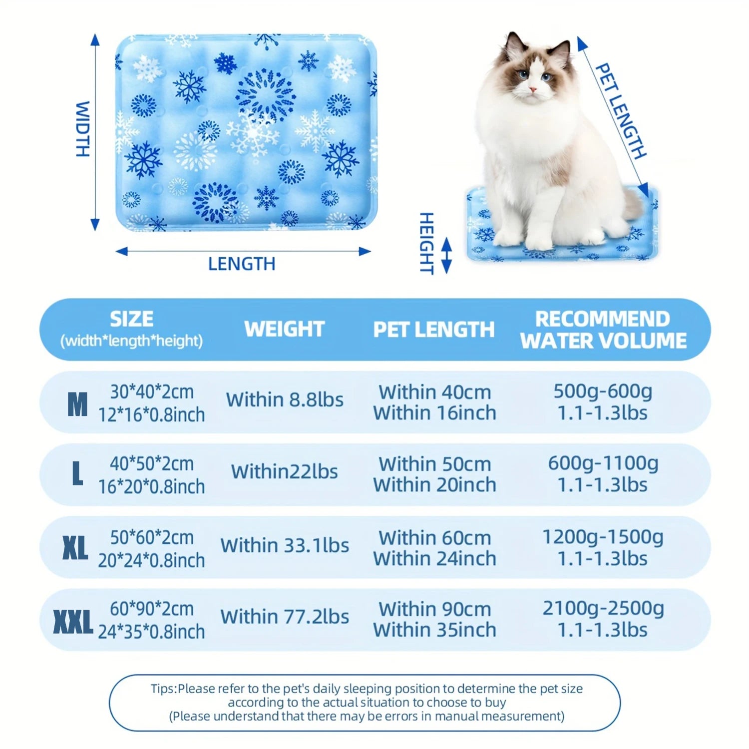 Cooling Mat Gel Self-Cooling Pad for Small Middle Size Cats and Dogs Waterproof Wear Resistant