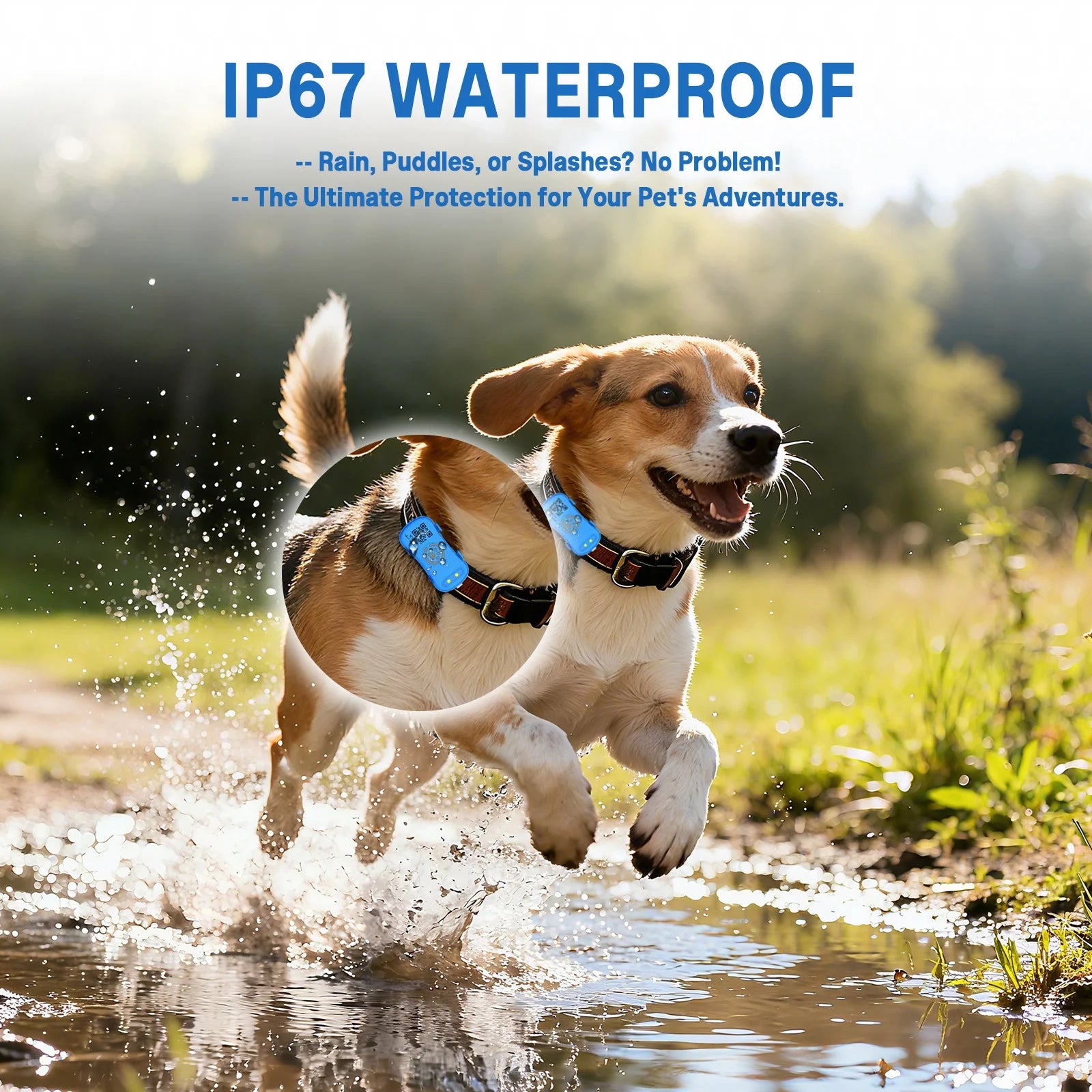 GPS Tracker- IP67 Waterproof Real-Time Location Collar with Geofence Alert Locator