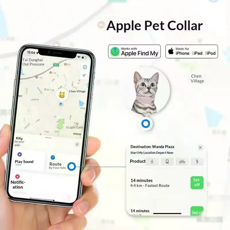Bluetooth GPS Tracker Dog Mini Tracking Movement Alert Collars