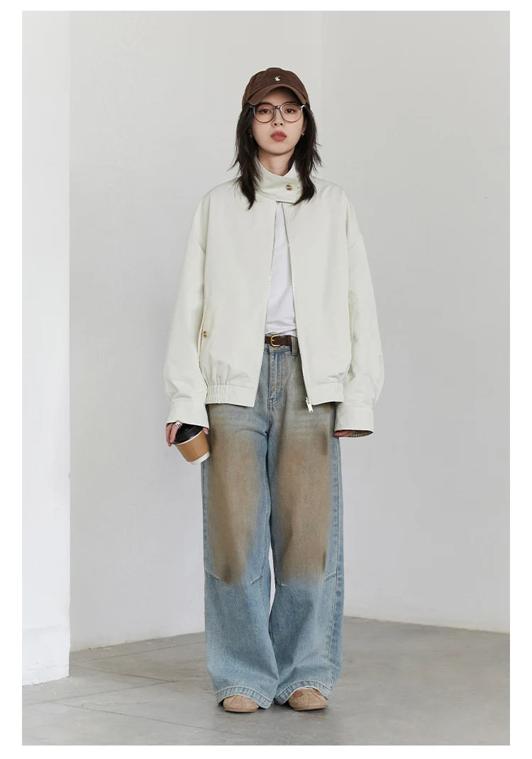 CHIC VEN Women Jackets Casual Reversible Stand Up Collar Workwear Female Coat Spring Autumn 2026 Woman Ourterwear