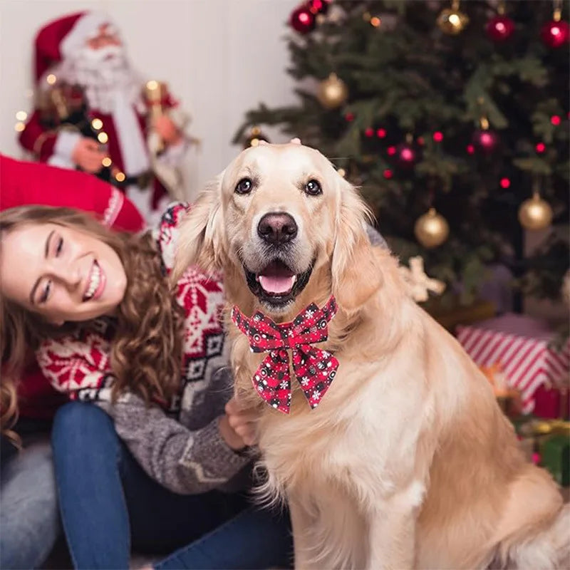 Christmas Tie for Dogs and Cats, Snowflake Collar