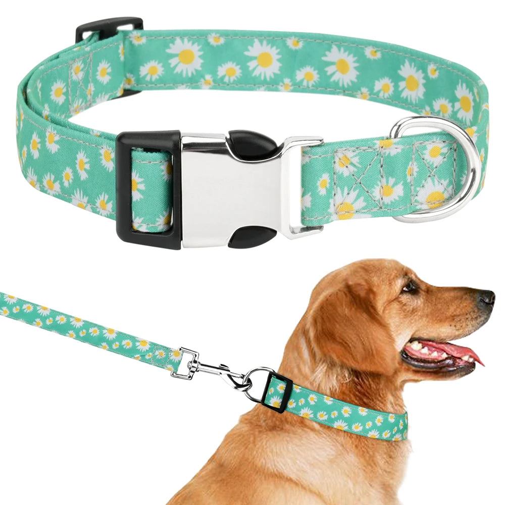 Chrysanthemum Pattern Pet Collar