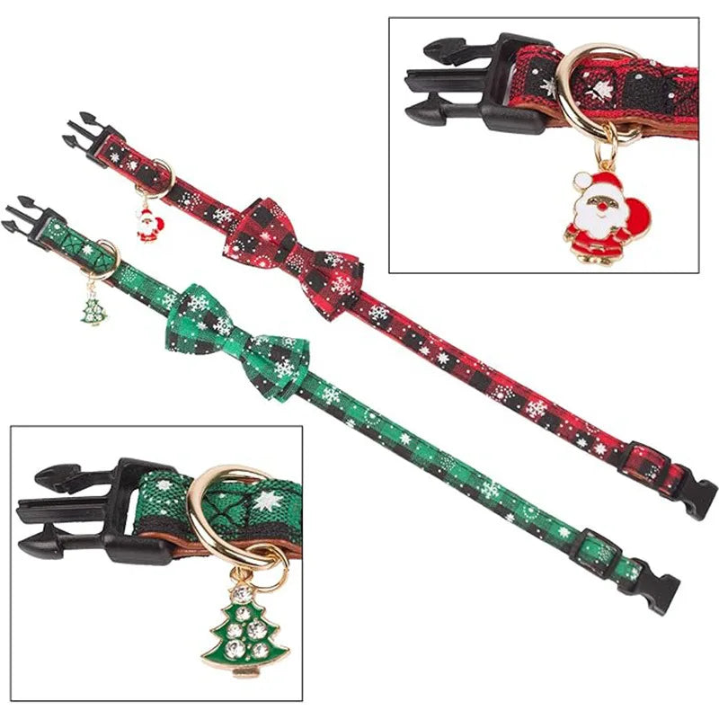 Christmas Tie for Dogs and Cats, Snowflake Collar