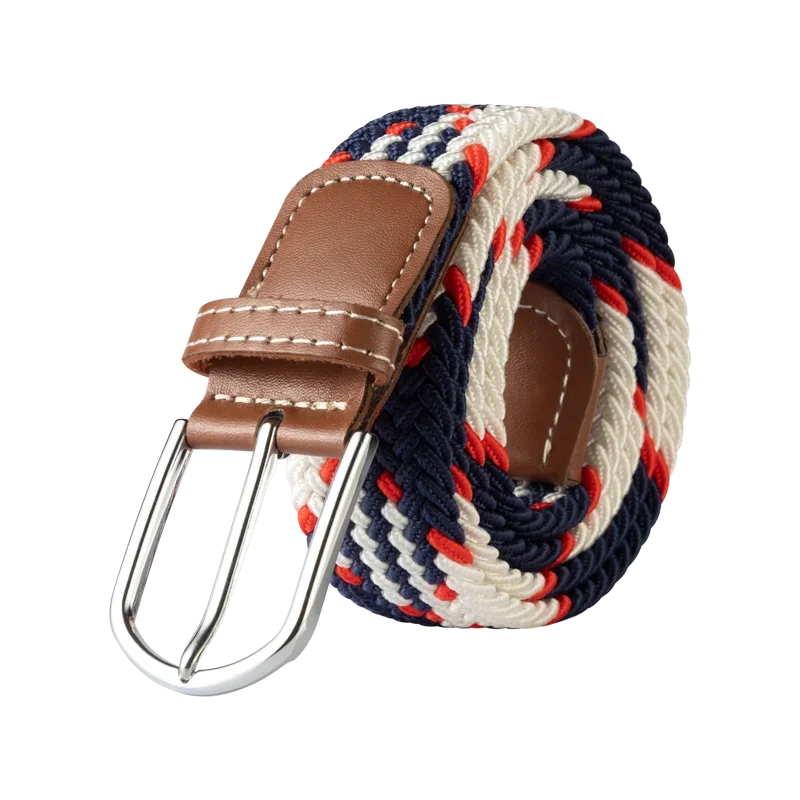 UNISEX Casual Knitted Pin Buckle Women Belt Woven Canvas Elastic Expandable Braided Stretch Jeans Belts