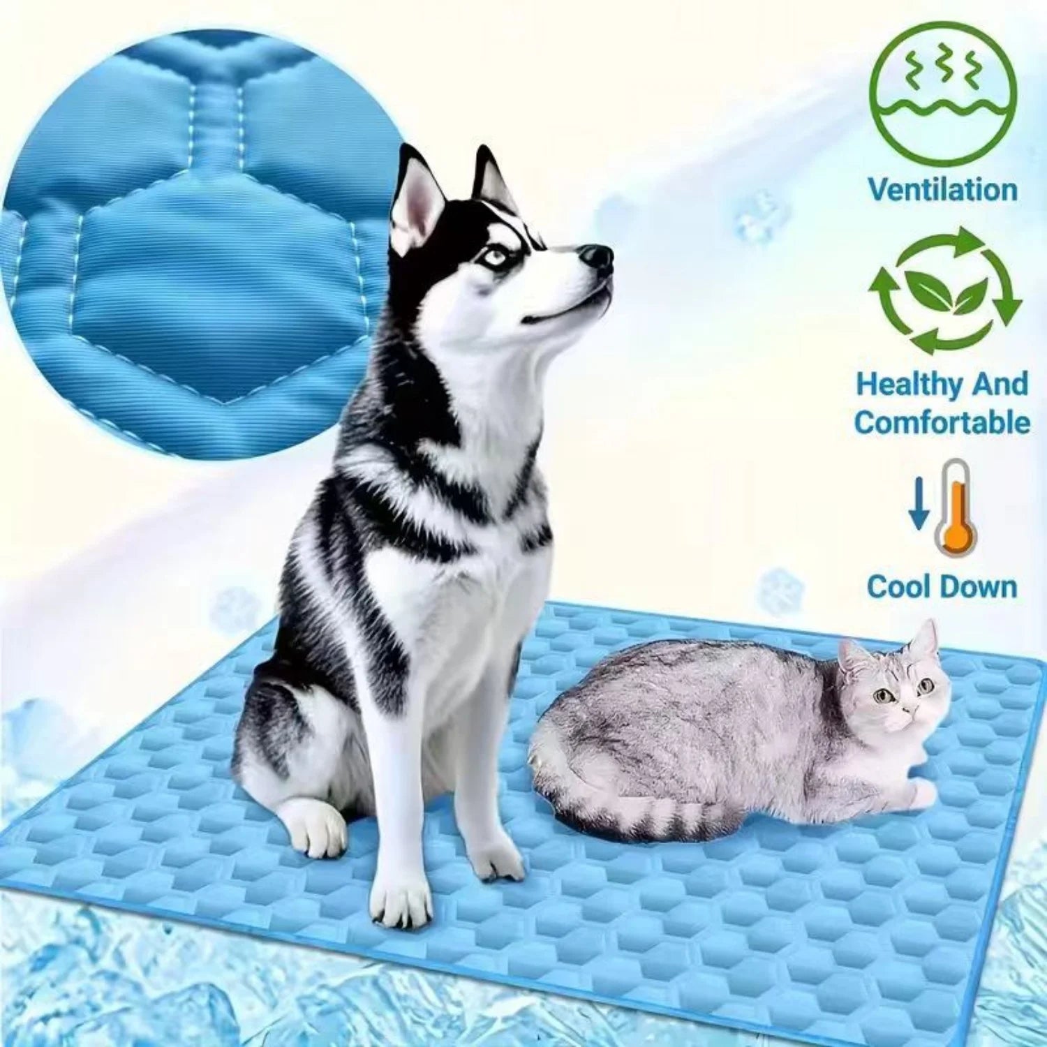 Cooling Mat/Breathable/Washable/Scratch Resistant Self Cooling Blanket Sofa Car Use