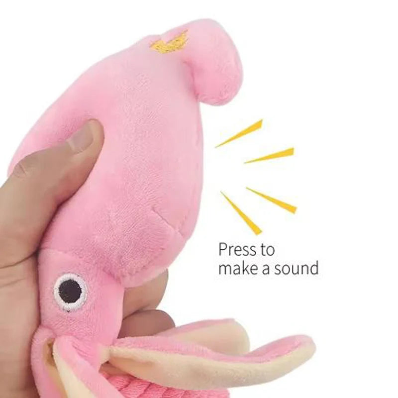 Sound-emitting cotton rope octopus; durable chew toys for cleaning teeth