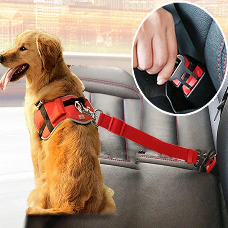 Adjustable Car Seat Belt/Harness Lead Clip Safety Lever Traction Dog Collars