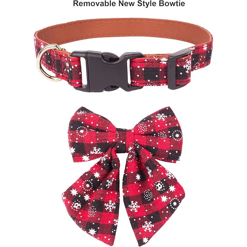 Christmas Tie for Dogs and Cats, Snowflake Collar