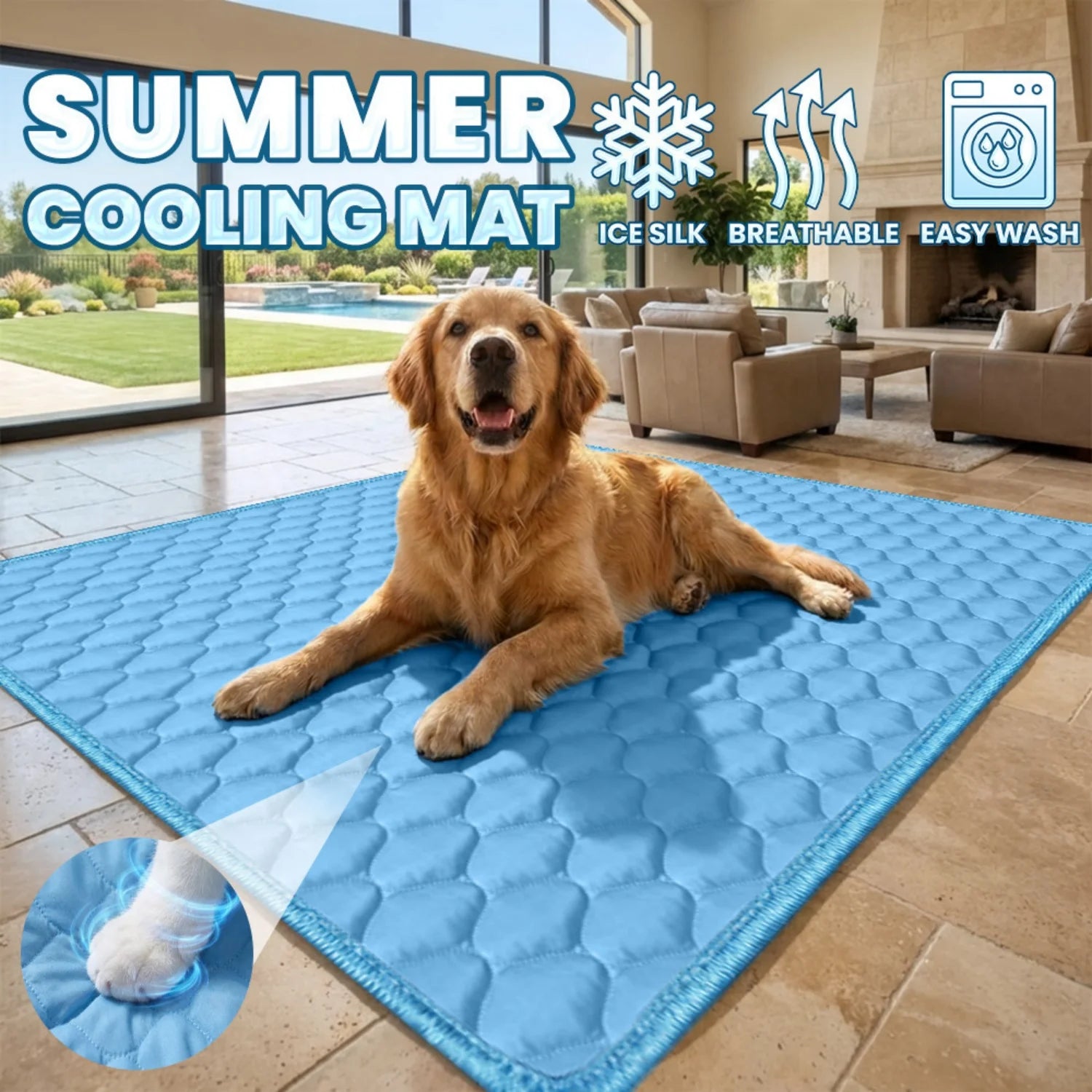 Cooling Mat/Breathable/Washable/Scratch Resistant Self Cooling Blanket Sofa Car Use