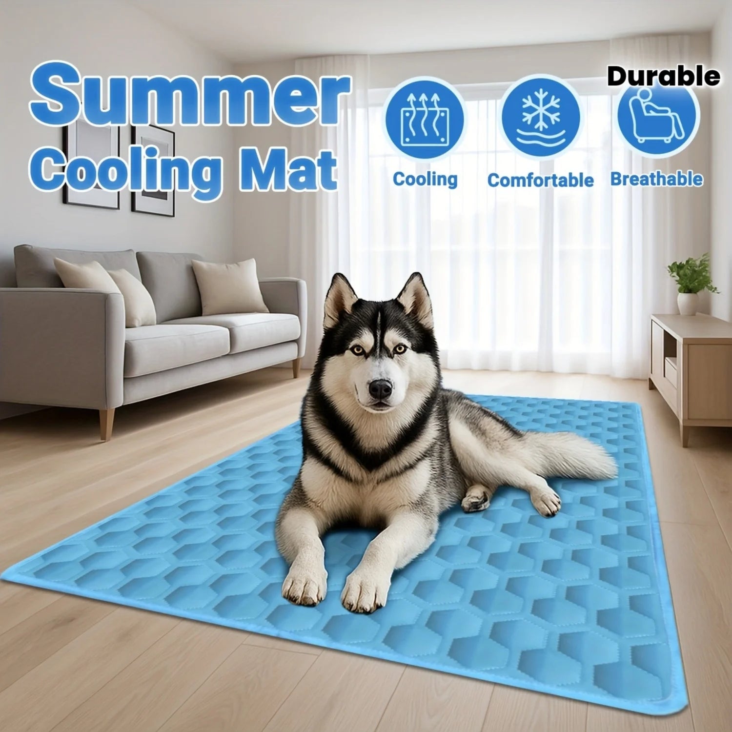 Cooling Mat/Breathable/Washable/Scratch Resistant Self Cooling Blanket Sofa Car Use