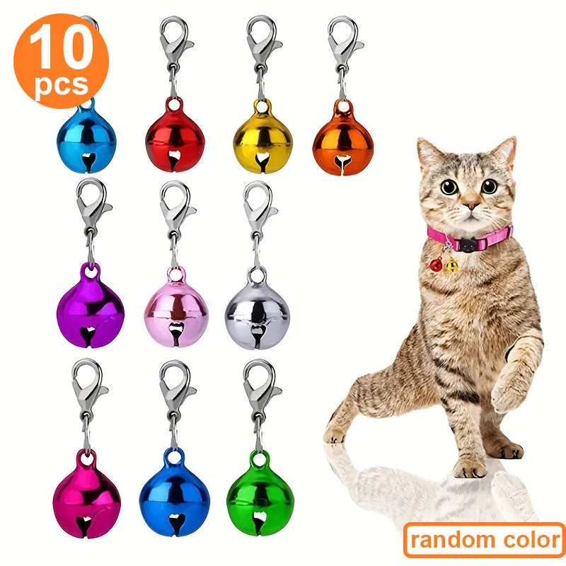 10 Pet Collar Bells,Multifunctional with Safety Buckle, Stylish and Safe