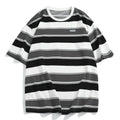 Y2K Loose Contrast Color Short Sleeve Striped T-shirts Couples Men Summer Tops Clothes Clothing Streetwear Unisex Tees