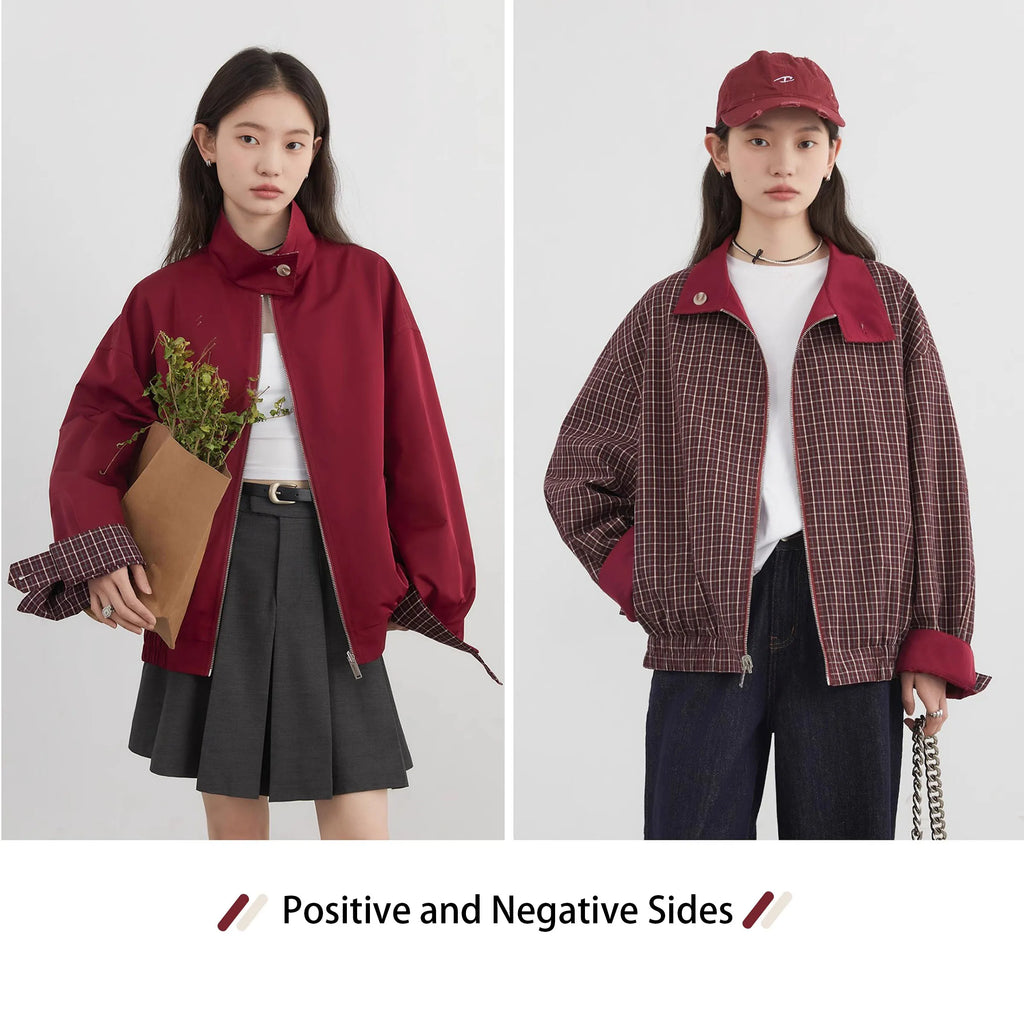 CHIC VEN Women Jackets Casual Reversible Stand Up Collar Workwear Female Coat Spring Autumn 2026 Woman Ourterwear
