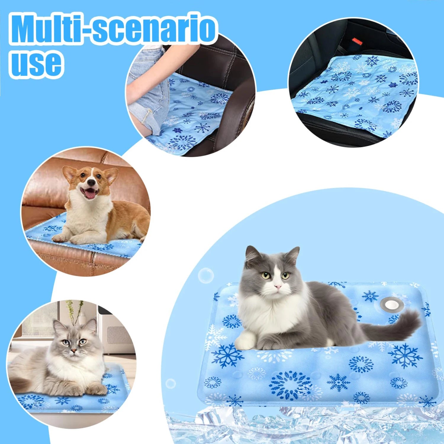 Cooling Mat Gel Self-Cooling Pad for Small Middle Size Cats and Dogs Waterproof Wear Resistant