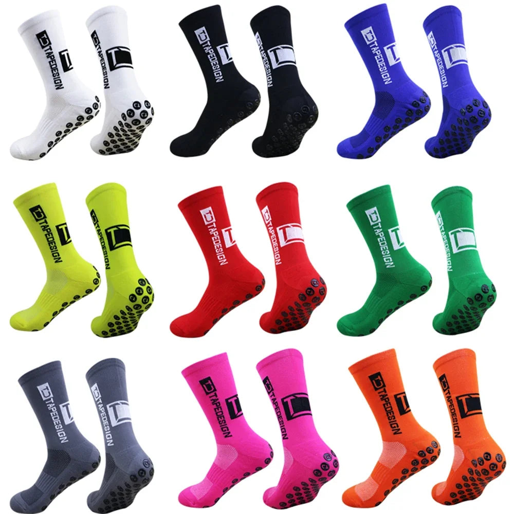 1/5 Pairs Non Slip Soccer Socks Men Non Skid Grip Football Basketball Sport Cycling Socks