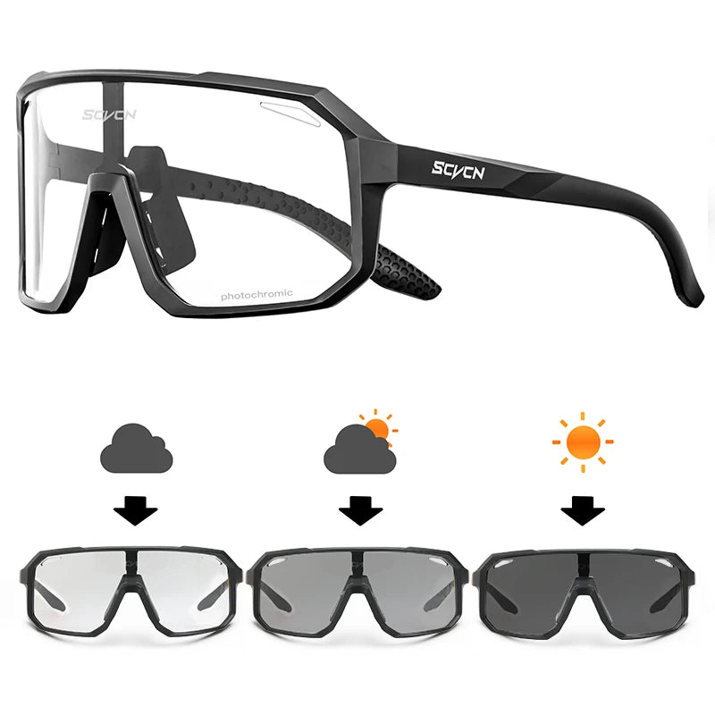 Photochromic Sports Sunglasses Cycling Glasses for Men & Women UV400