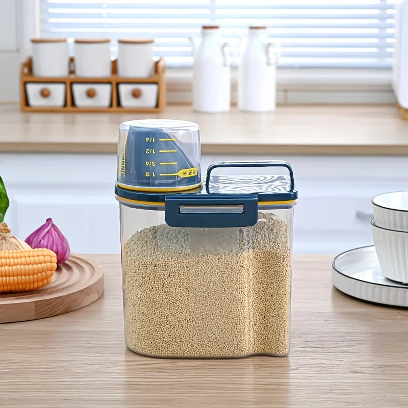 Pet Food Storage Container with Measuring Cup Handle Airtight & Waterproof