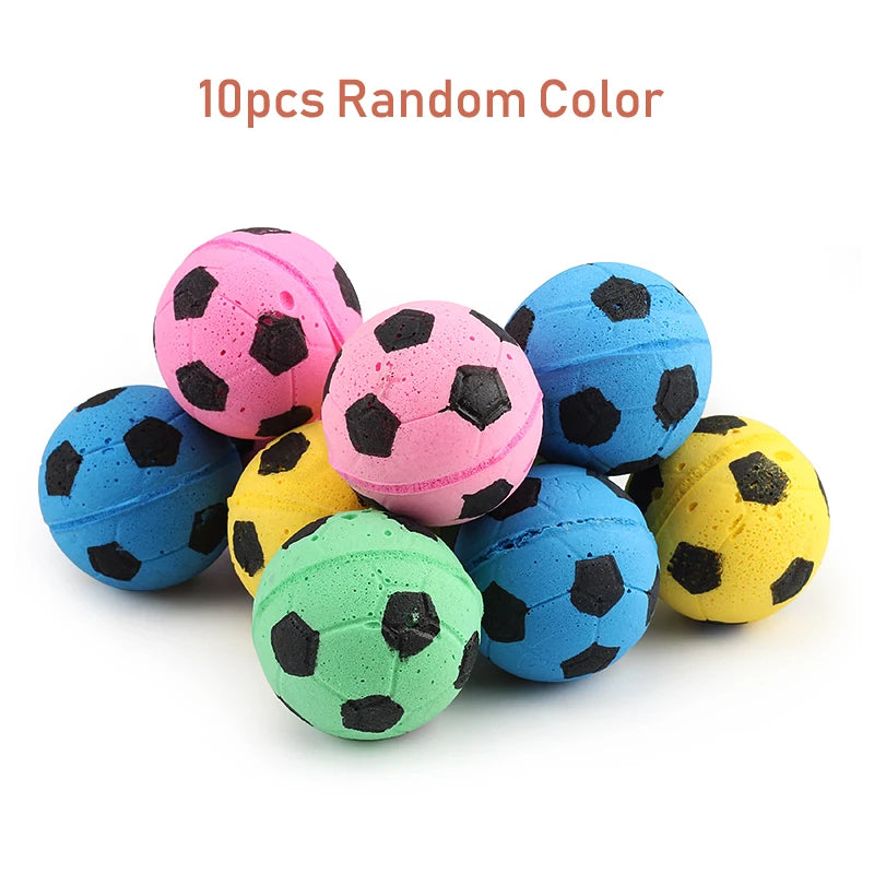 10pcs Colorful Ball Cat Toy, Foam,Footaball