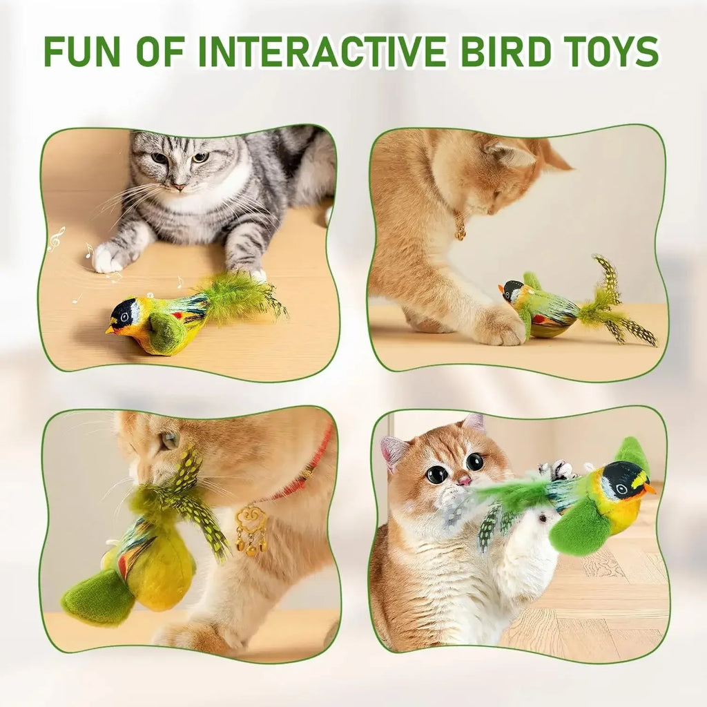 Emulates the Bird Sound to Amuse the Cat Elastic Rope to Relieve Boredom and Resist Scratching and Biting