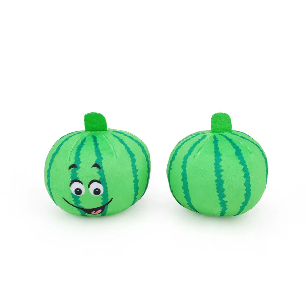 3pcs Small Dog Squeaker Toy Puppy Squeaky Plush Ball Watermelon